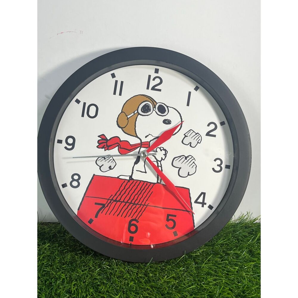 Peanuts Snoopy Flying Ace Wall Clock Red Baron Decorative Clock
